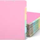 Yexiya 50 Pcs Medical Chart Dividers, 11 x 8-1/2 Inch Medical Paper File Dividers with Multi Color Blank Side Tabs, 1/6th Cut for Nursing Patient Charts & Healthcare Records