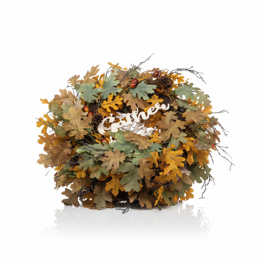 Wreath of leaves and pine cones, 3pack