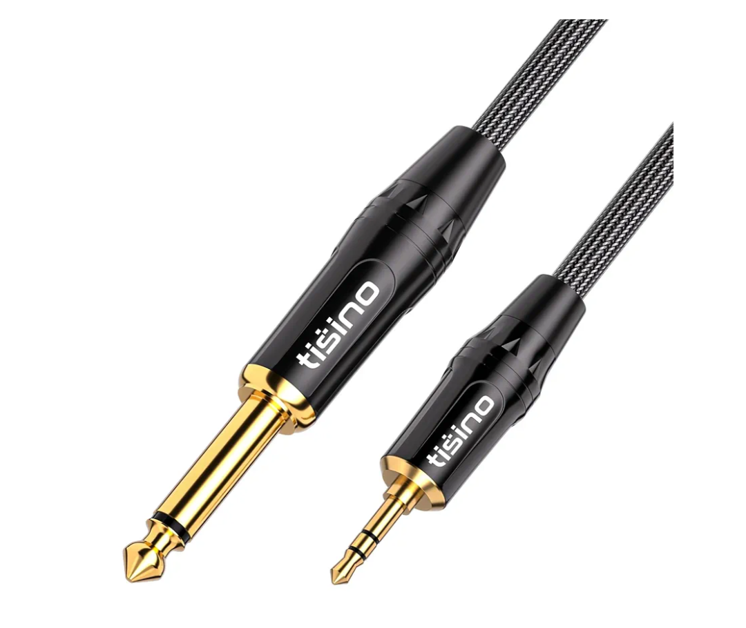 Tisino 1/4 to 1/8 Stereo Cable - 3.5mm TRS to 1/4 inch TS Mono Adapter - 3 feet