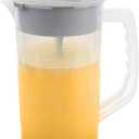 1 Pack Mixing Pitcher for Drinks 2 Quart/ 64oz Plastic Water Pitcher with LidEasy-Mix Juice ContainerAngled Plastic Blades and Adjustable Mixer Plunger for Juice, Tea, Beverage Container