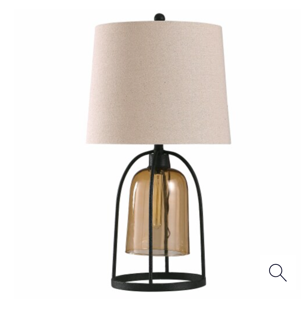 StyleCraft Malvern Industrial Table Lamp - Amber / Black