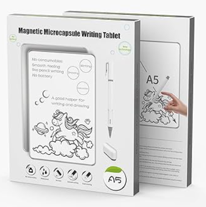 Magnetic Writing Board 11.85”x 8.4” Reusable Memo Pad Board with Pen & Eraser, ABS Frame Dry Erase Board for Working Studying Meeting, Portable Handwriting Board Kit