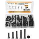 M6 x 30mm 35mm 40mm 45mm 50mm Flat Head Hex Socket Cap Screws Countersunk Bolts, 10.9 Grade Alloy Steel, Black Oxide Finish, Fully Threaded, Metric Allen Hex Drive, Assortment Kit 50Pcs