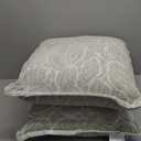 Klear Vu Katelyn Chenille Textured Flower Decorative Throw Pillows, Filled with CloudFill, 20" x 20", Set of 2, Green