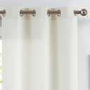 jinchan Ivory Linen Textured Curtains 96 Inches Long for Living Room Grommet Top Light Filtering Window Drapes for Bedroom 2 Panels (38"W x 96"L (Pack of 2), Grommet Ivory)