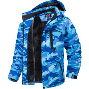 TACVASEN Women's Winter Jacket Waterproof Ski Jackets Snow Coat Warm Fleece Rain Jacket with Hood Windbreaker (X-Large, Color Blue)