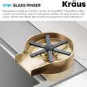 KRAUS CleanMate Glass Rinser for Kitchen Sink in Spot-Free Brushed Brass Color Finish, KGR-500SFBB