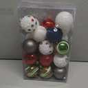 RoseCraft 25PCS Christmas Ornaments Set, 60MM/2.36" Red Green White Christmas Balls, Shatterproof Plastic Xmas Decorations for Christmas Tree Hanging Holiday Party Decor.