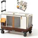 Large Cat Carrier with Wheels, Rolling Folding Soft-Sided for 2 Cats