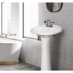 Fine Fixtures Prestige White Pedestal Sink Vitreous China Ceramic Material 20 X 17