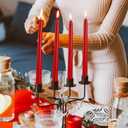 YOROXRG 24 Pack Red Taper Candles, 7-8 Hours Burn Time, Unscented, Smokeless and Dripless, 0.75 x 10 Inch Dinner Candle Set for Christmas,Household, Wedding, Party and Home Decor Candlesticks