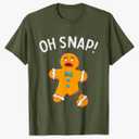Gingerbread Man Oh Snap Christmas Funny Cookie Baking Gift Short Sleeve T-Shirt L
