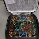 Bento Lunch Box for Kids With 8oz Soup thermo,Leak-proof Lunch Containers with 5 Compartment,thermo Food Jar and Lunch Bag, Food Containers for School (A-Black(Game Consoley))