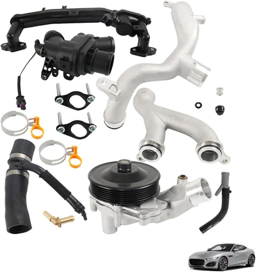 munirater Cooling System Replace Kit 5.0 V8 Supercharged Replacement for 2014-2021 F-Type 2010-2020 XF 2017-2019 XE LR092992 LR090630