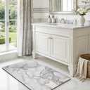 DEXI Marble Bathroom Mat Ultra Thin, 43x24 Non Slip Bath Rug, Light Grey