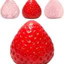 2Pcs Big Squishies Strawberry,Cute Strawberry Squeeze Toys, Kawaii Sticky Stress Toys, Clear Fidget Toys,Gifts & Ideal Desk Accessories for Kids and Adults
