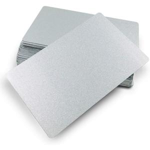 Sublimation Aluminum Metal Business Cards 50pcs 0.45mm Peal Silver | Blanks 3.4x2.1X0.018 inch for Color Print / Laser Engrave