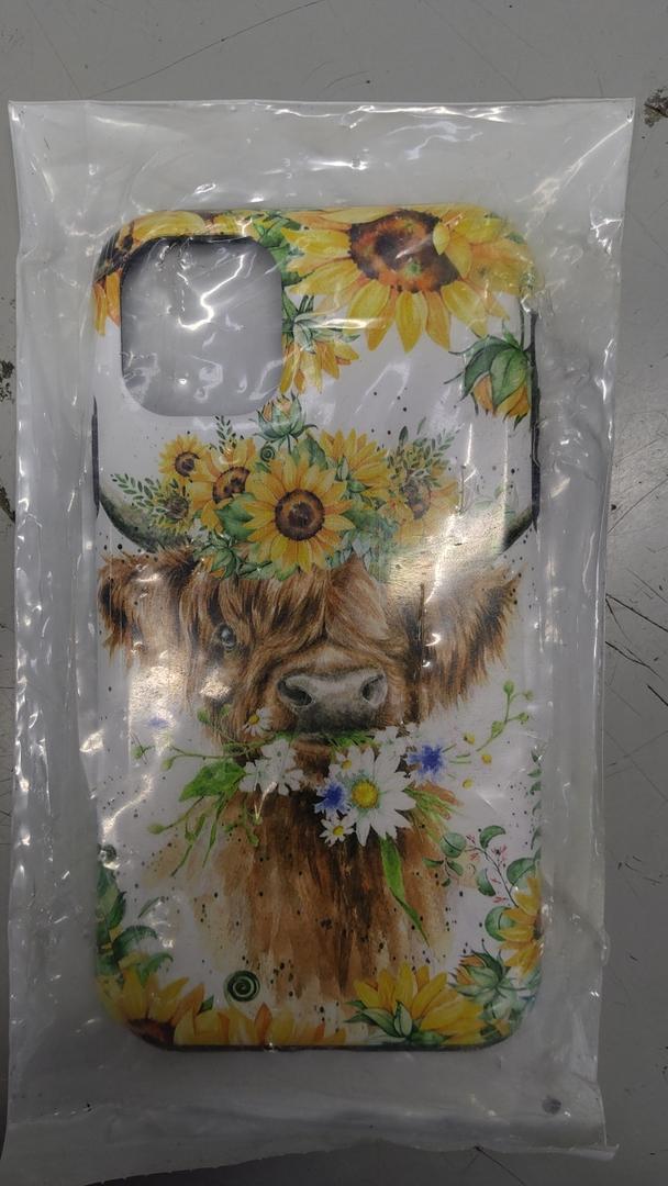Summer Highland Cow Watercolor Sunflower Butter Yellow Case for iPhone 11 Pro