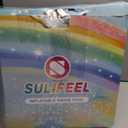 SULIFEEL Rainbow Unicorn Inflatable Play Center Kiddie Pool with Slide and Sprinkler for Children, 96''x59''x39''in Baby Pool for Backyard and Garden, Free Inflatable Pump, Rainbow 