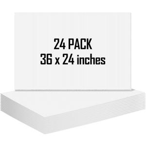 24 Pack 24 x 36 Inch Corrugated Plastic Sheet Blank Yard Signs Double Sided White Corrugated Poster Board Signs Thick Waterproof Lawn Sign for Indoor Outdoor Garage Sale Birthday Party Decor