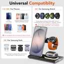 Wireless Charger for Samsung Charger (Foldable & Nightlight),3 in 1 Charging Station for Samsung S26 Ultra/S25/S24/S23/S22/Note20 Z Fold Flip7, Travel Charger for Galaxy Watch 8/7/6/5/4/3/Galaxy Buds4