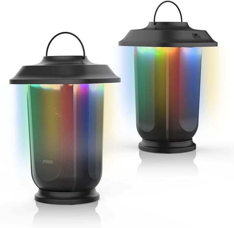 Sky Tower Bluetooth Speaker with LED Lights, Wireless Loud Stereo Sound Lantern Speakers, TWS True Wireless Stereo Pairing Patio Speakers
