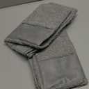 DEZENE Pack of 2 Faux Leather Boucle Throw Pillow Covers 20"x12" Grey Chic Accents Textured Rectangular Lumbar Decorative Pillow Cases for Living Room Couch Bed Farmhouse Boho Home Decor