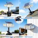 Tryme Clip On Solar Lights Outdoor, Motion Sensor, 231 LEDs 1500 Lumens | 3 Heads Clamp Solar Flood Lights, Solar & USB Charging, Security Lights for Fence, House, RV (No Screws, 1 Pack)