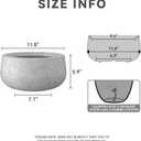Kante 11.8" Dia Round Concrete Planter, Cement Plant Pots with Drainage Hole and Rubber Plug for Outdoor Indoor Garden Home, Modern Curvaceous Design, Natural Concrete