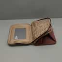 Large Makeup Bag with Mirror Double Layer Travel Make Up Organizer Case, Large Capacity Coemetic Bag with Brush Slot Divider (Rosewood)