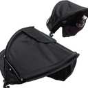 Summer Baby Strollers Awning Sunshade Pram Sun Shade Cover UPF50+ Sun Cover for Pushchair Buggy UV Protection Sun Visor Toddler Blackout Blind with Viewing Window Pockets Windproof Rain Cover Canopy