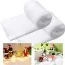 2 Pack 3 x 5 Ft Christmas Fake Snow Blankets, Thickened Faux Snow Cover- Artificial Snow Roll for Crafts - Fluffy Fake Snow Decorations for Christmas Tree, Mantle, Village, Nativity Winter Xmas Decor (40 Inch x 5 Fee)
