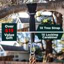 LAEGENDARY Climbing Rope Tree Swing with Platforms and Disc Swings Seat - Playground Swingset Accessories Outdoor for Kids - Tire Saucer Swing Outside Playset Toys - Carabiner and 2.6 Ft Tree Strap