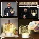 Kosiz 10 Pcs Pastor Appreciation Gifts Bulk LED Light Pastors Gift for Night Men Women Acrylic Clergy Lamp with Base Bible Verse Gifts for Xmas Birthday Anniversary (Classic Pastor)