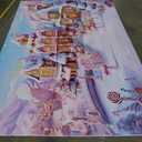 MEHOFOND 10x7ft Christmas Gingerbread House Photography Background, Winter Pink Candyland Merry Xmas Party Decorations, Lollipop Snowflake Kids Birthday Baby Shower Banner, Portrait Photo Props