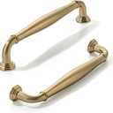khtumeware 2 Pack 5 Inch(128mm) Brushed Brass Cabinet Pulls Warm Gold Cabinet Handles Heavy Duty Solid Cabinet Hardware for Cupboard Drawer Pulls Dresser Handle