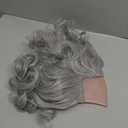 VGbeaty Old Man Short Wave Grey Bald Wig Cosplay Curly Hair for Halloween Costume Party (Long)