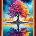 Redxing Stamped Cross Stitch Kits Embroidery kit for Beginners Adults Full Range of Embroidery Patterns Starter Kits DIY Printed Cross Stitch Kits Needlepoint Kits 11CT-Colorful Tree 16x20 inch