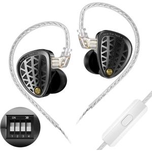 KZ Zenith IEM Wired Earbuds, Professional Sound Isolating Earphones, Clear Sound & Deep Bass, Single Dynamic Larger Driver, Secure Fit in Ear Monitor for Audio Engineers, Musicians (MIC)