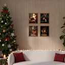 XUNLURY Vintage Moody Christmas Diamond Art Kits 4 Pcs, Dark Academia Santa Books Fireplace Xmas Bell Diamond Painting Kits for Adults Beginners, Full Drill Diamonds Dots for Home Decor, 9.8x11.8 Inch