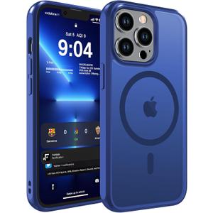 WRJ Magnetic Matte Case for iPhone 14 Pro Max 6.7-Inch, [Compatible with Magsafe] [Military Grade Drop Protection] Slim Translucent Anti-Fingerprints Shockproof Protective Phone Case-Blue