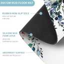 Gibelle Eucalyptus Leaves Bath Mat Rug Super Absorbent Quick Dry Thin Bathroom Rugs Fit Under Door Non Slip Rubber Backed Bathroom Floor Mat for in Front of Bathtub Sink Shower (17"x24", Green)