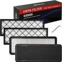 Front Trunk Hepa Filters Kit for Tesla Model Y(2022-2026) with Activated Carbon,4-pack Dual Layer Air Filter Replacement Includes 2 HEPA Filter 2 Carbon Filter