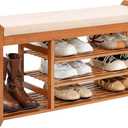 PETKABOO Shoe Rack Bench with Cushion 39.4, Shoe Rack for Front Door Entrance, Shoe Bench with Storage for Entryway Hallway Bedroom Living Room
