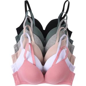 Women Bras 6 Pack of No Wire Free Bra B Cup C Cup (40C)