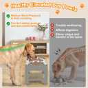 Elevated Bowls, 4 Height Adjustable Raised Stand With 2 Thick 50oz Stainless Steel Food Bowls, Non-Slip Feeder for Dogs, Adjusts to 3.7", 9.2", 10.75", 12.36" Light Brownish Gray