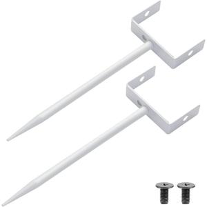 Downspout Bracket white - Adjustable size, heavy-duty galvanized iron with environmentally friendly coating, rust-resistant anchors for pipe support, easy to install (white, 4-piece set)