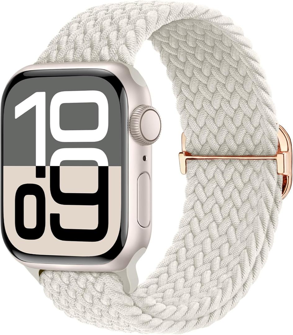 Braided Stretchy Nylon Band Compatible for Apple Watch Bands Women Men