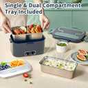 IFENROL Electric Heated Lunch Box for Adults, 100W 3-IN-1 2 Pack 1.8L Containers Heating Lunch Box for Men Portable Double Layer, Fast Heated Food Warmer,12V/24V/110V for Car Truck Office Home