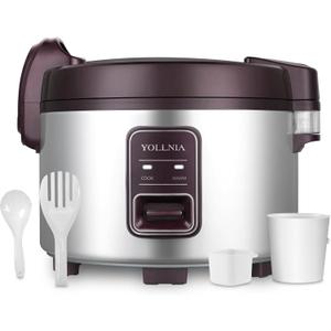 Commercial Rice Cooker & 45 Cups (Cooked) Large Cooker Rice | 8.17Qt Rice Warmer Commercial | 1200W Fast Cooking Electric Rice Cooker for Restaurant | Auto Keep Warm | Non-Stick Inner Pot